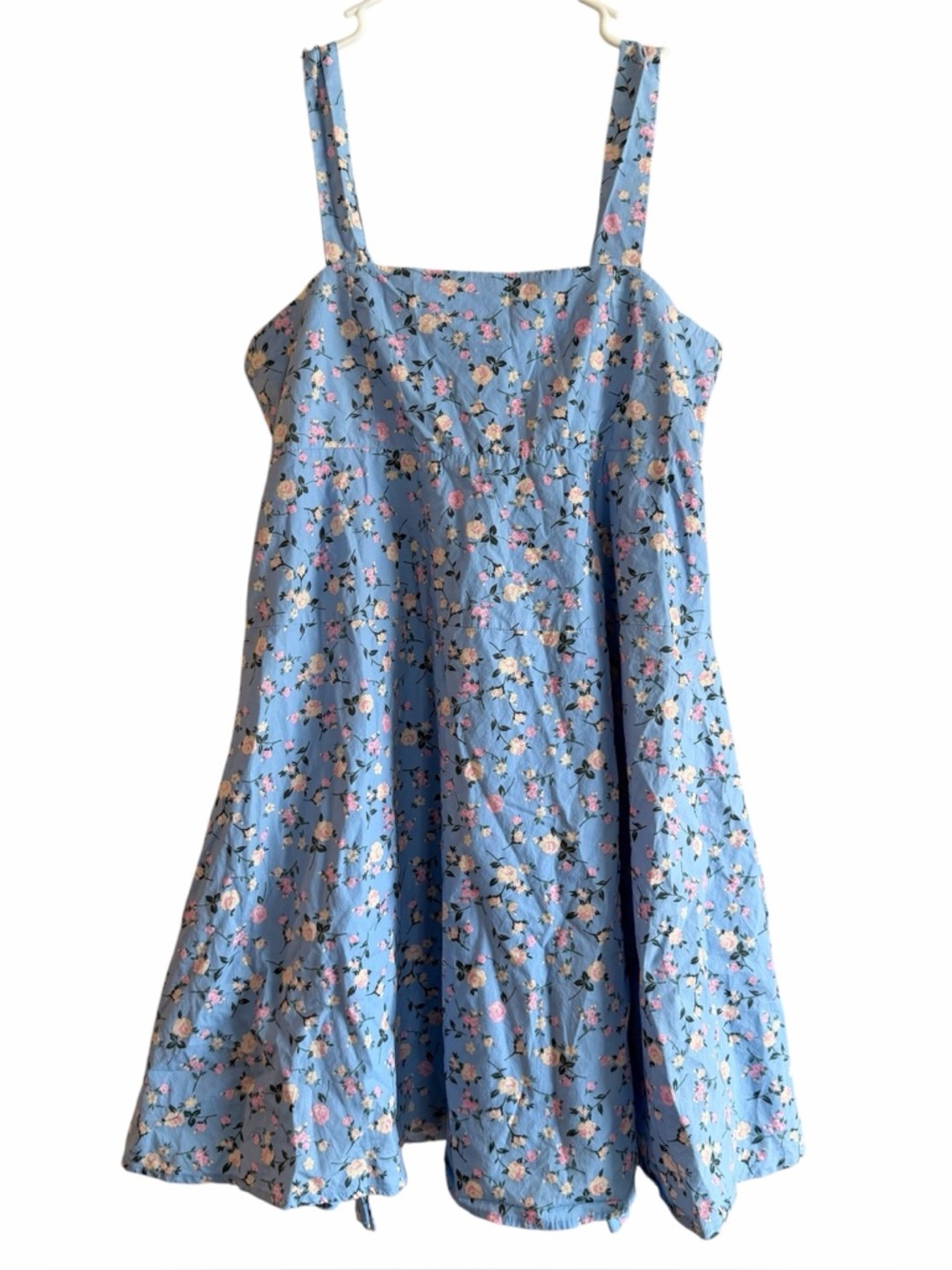 Anthropologie Blu Pepper Blue Preppy Floral A-Line Tie Back Cotton Sun Dress S - Picture 3 of 9